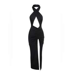 Leau | Dresses | Leau Cabo Dress In Champagne Small Bodycon Silky Tie Up  Scrunch Mini Midi Dress | Poshmark